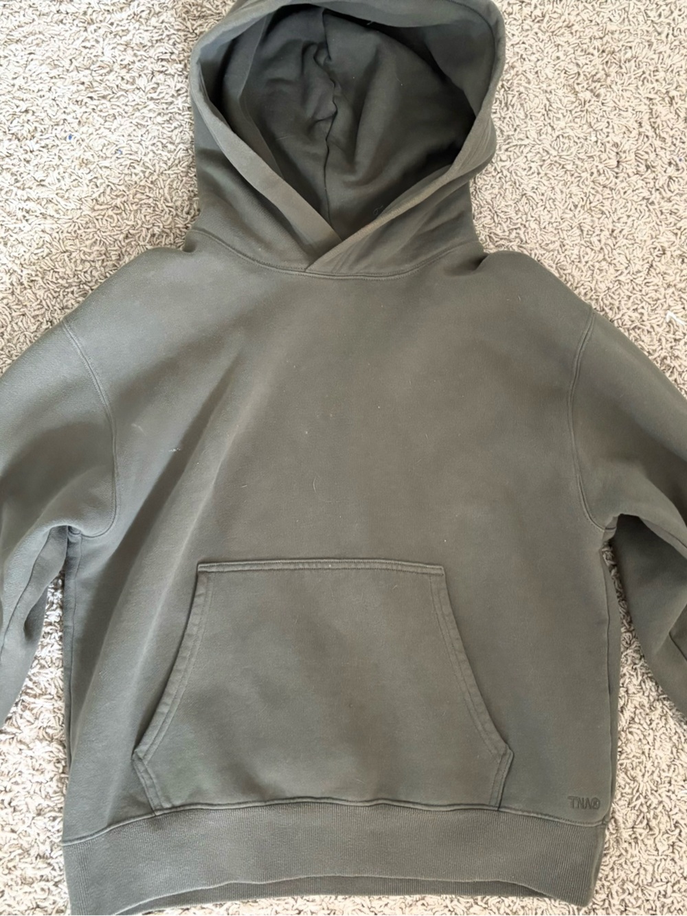TNA Cozy Fleece Pullover Hoodie in Olive
